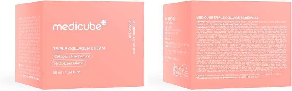 Medicube Triple Collagen Cream, (Collagen/ Niacinamide/ Hydrolyzed Elastin) 50ml