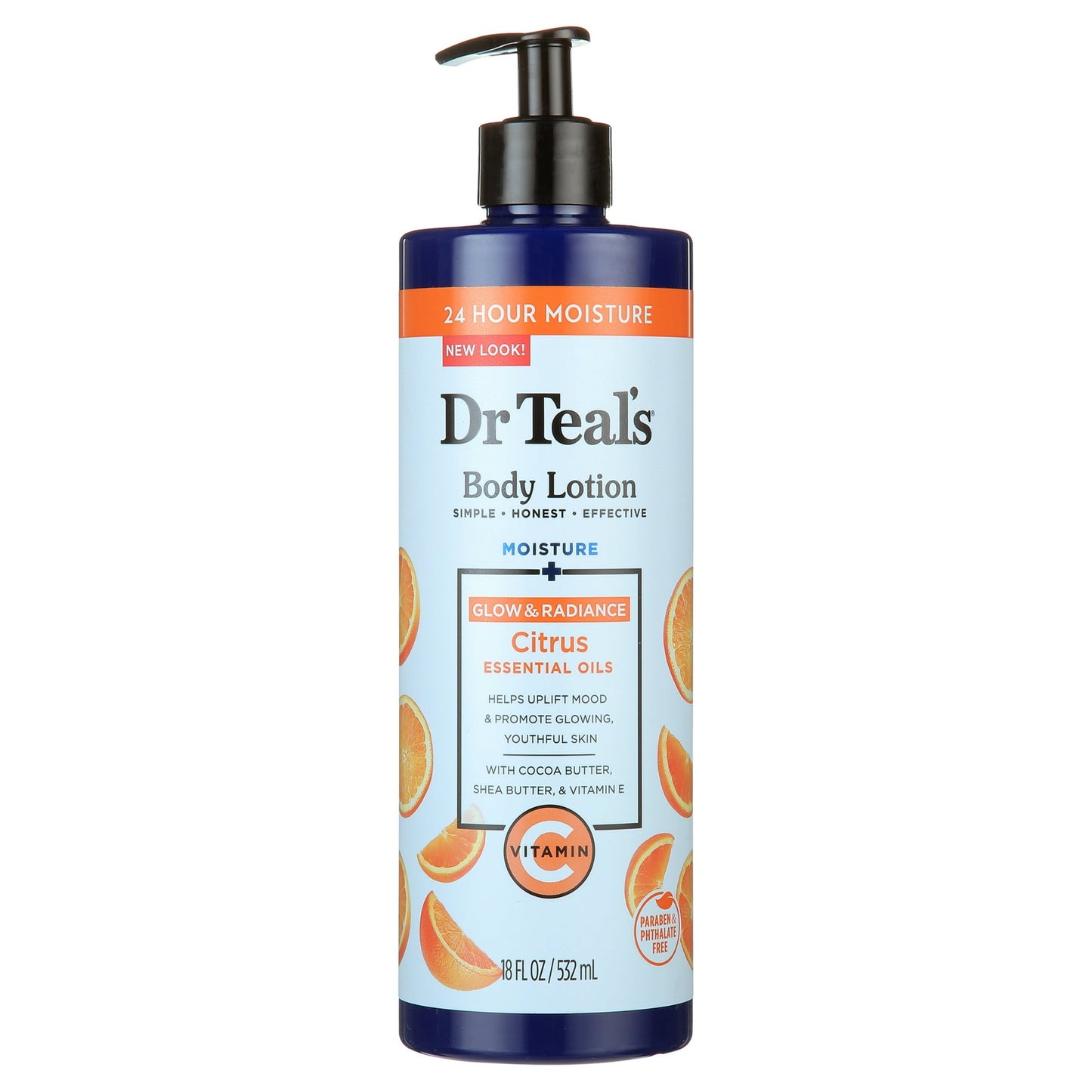 Dr Teal's Glow & Radiance with Vitamin C & Citrus Essential Oils Body Lotion, 532ML