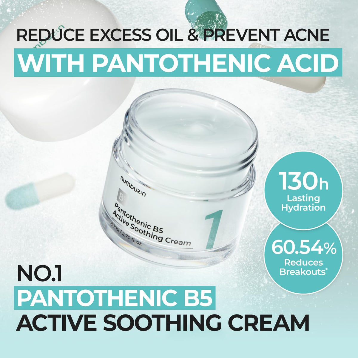 Numbuzin 1 Pantothenic B5 Active Soothing Cream, 80 ml