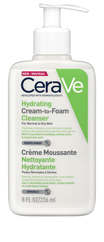 CeraVe Hydrating Cream-to-Foam Cleanser for normal to dry skin 237ml