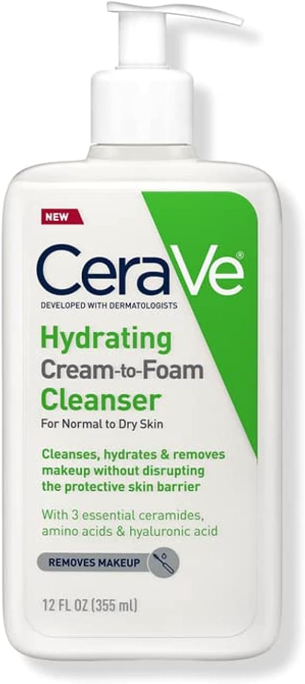 CeraVe Hydrating Cream-to-Foam Cleanser For Normal to Dry Skin 355ml