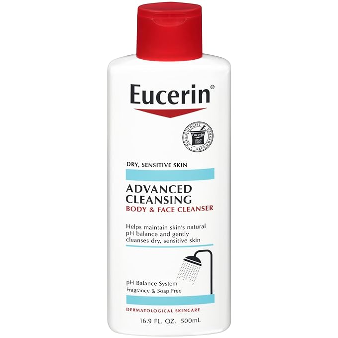 Eucerin Advanced Cleansing Body & Face Cleanser - Fragrance & Soap Free for Dry, Sensitive Skin - 16.9 fl. oz Bottle 500ml