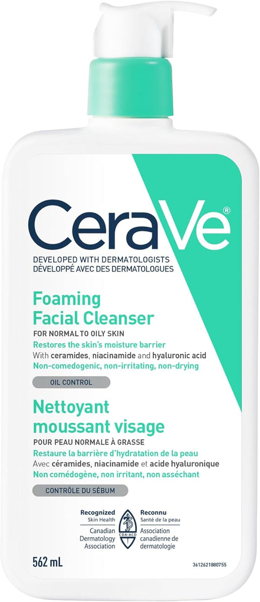 CeraVe Foaming Facial Cleanser For Normal to Oily Skin, 562ml