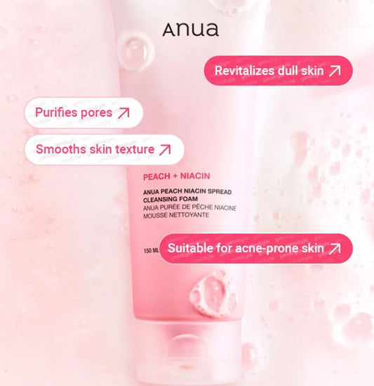 Anua Peach Niacin Spread Cleansing Foam, 150ml