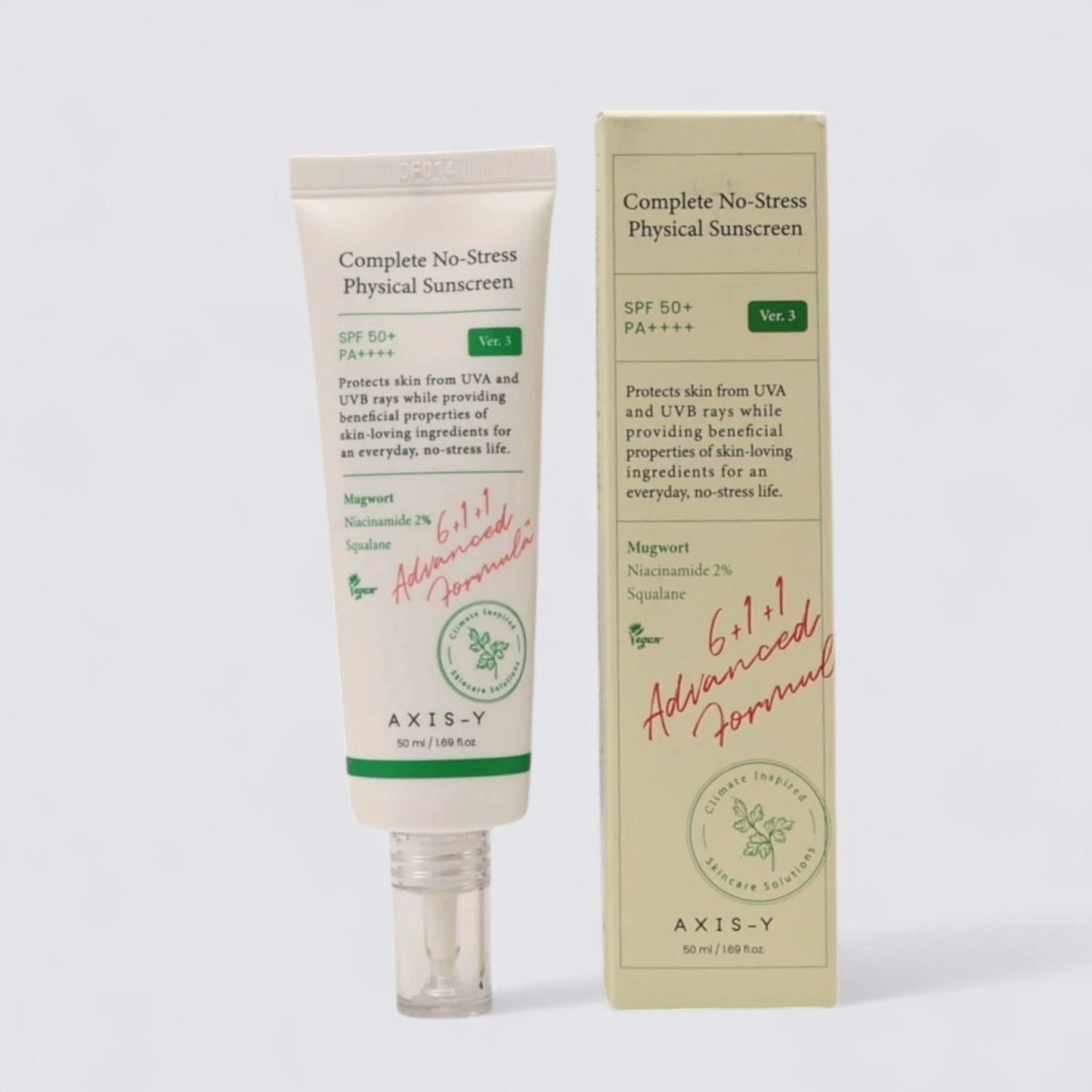 Axis-Y Complete No-Stress Physical Sunscreen V.3 spf50+ PA++++, 50ml