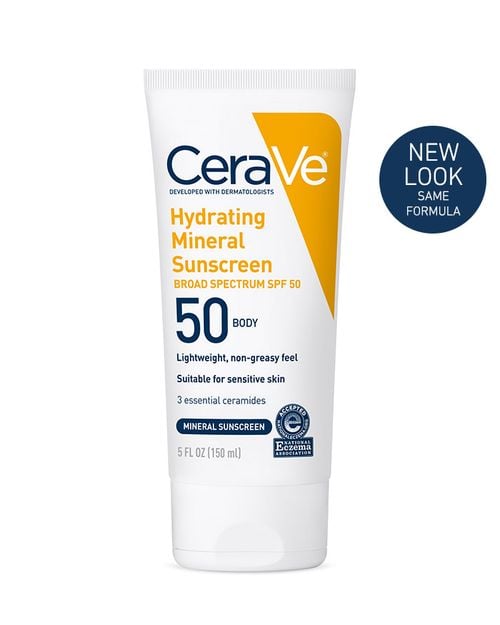 CeraVe Hydrating Mineral Sunscreen SPF 50 Body Lotion 75ml